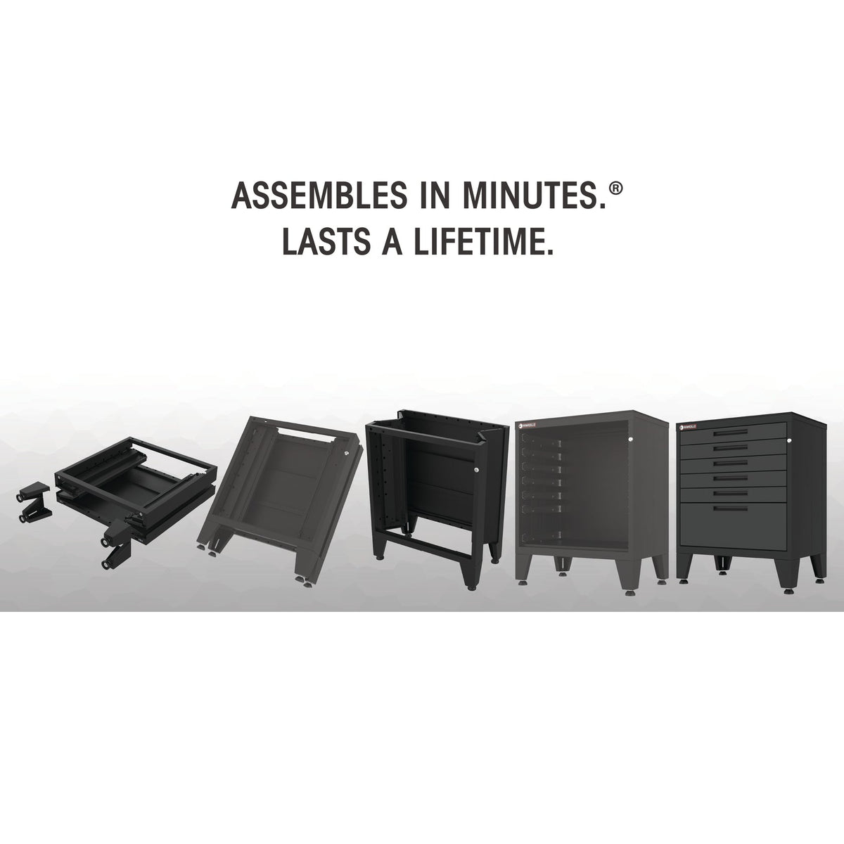 Armadillo Tough 6-Drawer Garage Tool Cabinet in Black