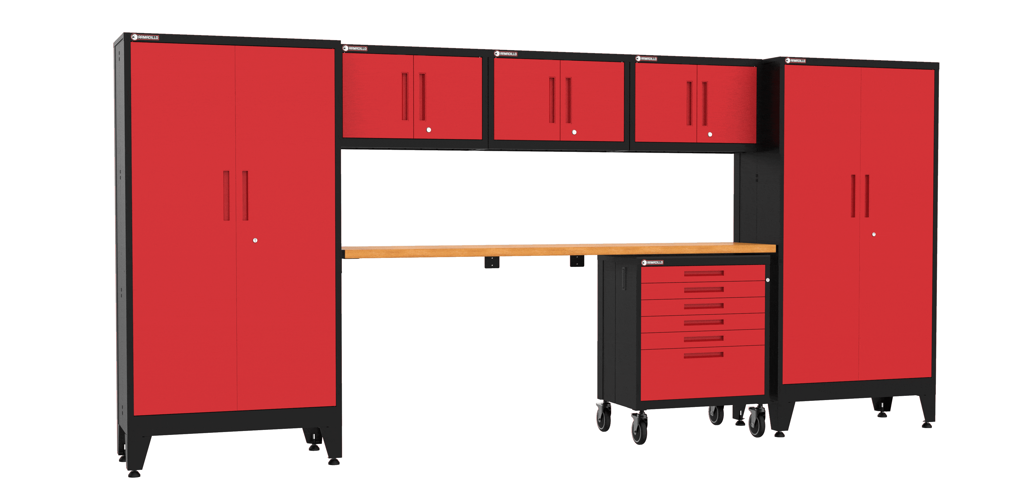 Armadillo Tough 7-Piece Set with Wheels - Red (17R)