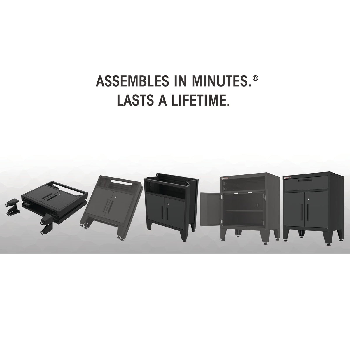 Armadillo Tough Multifunction Garage Cabinet in Black