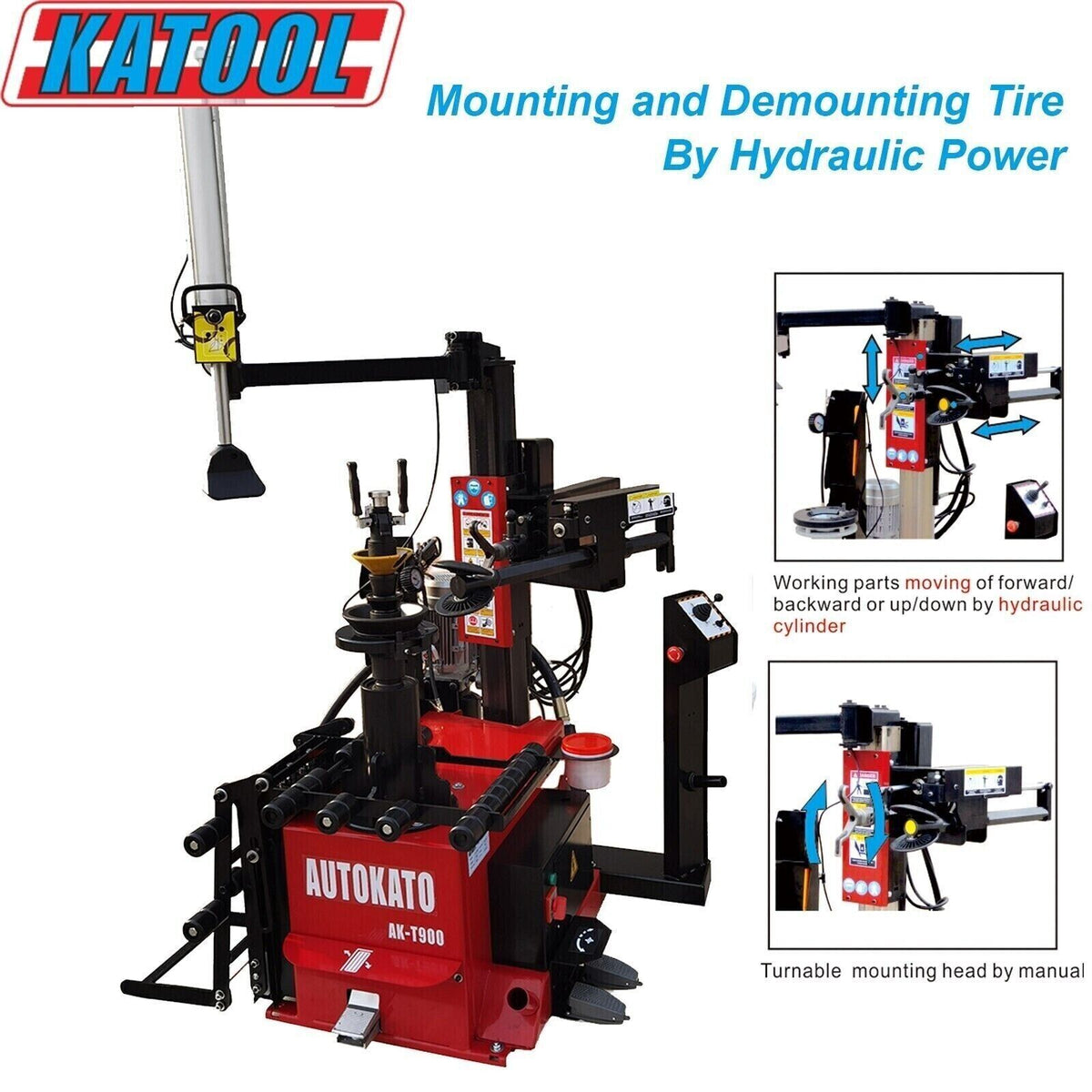 Katool KT-T900 Automatic Hydraulic Tire Changer & KT-B750 Wheel Balancer Combo