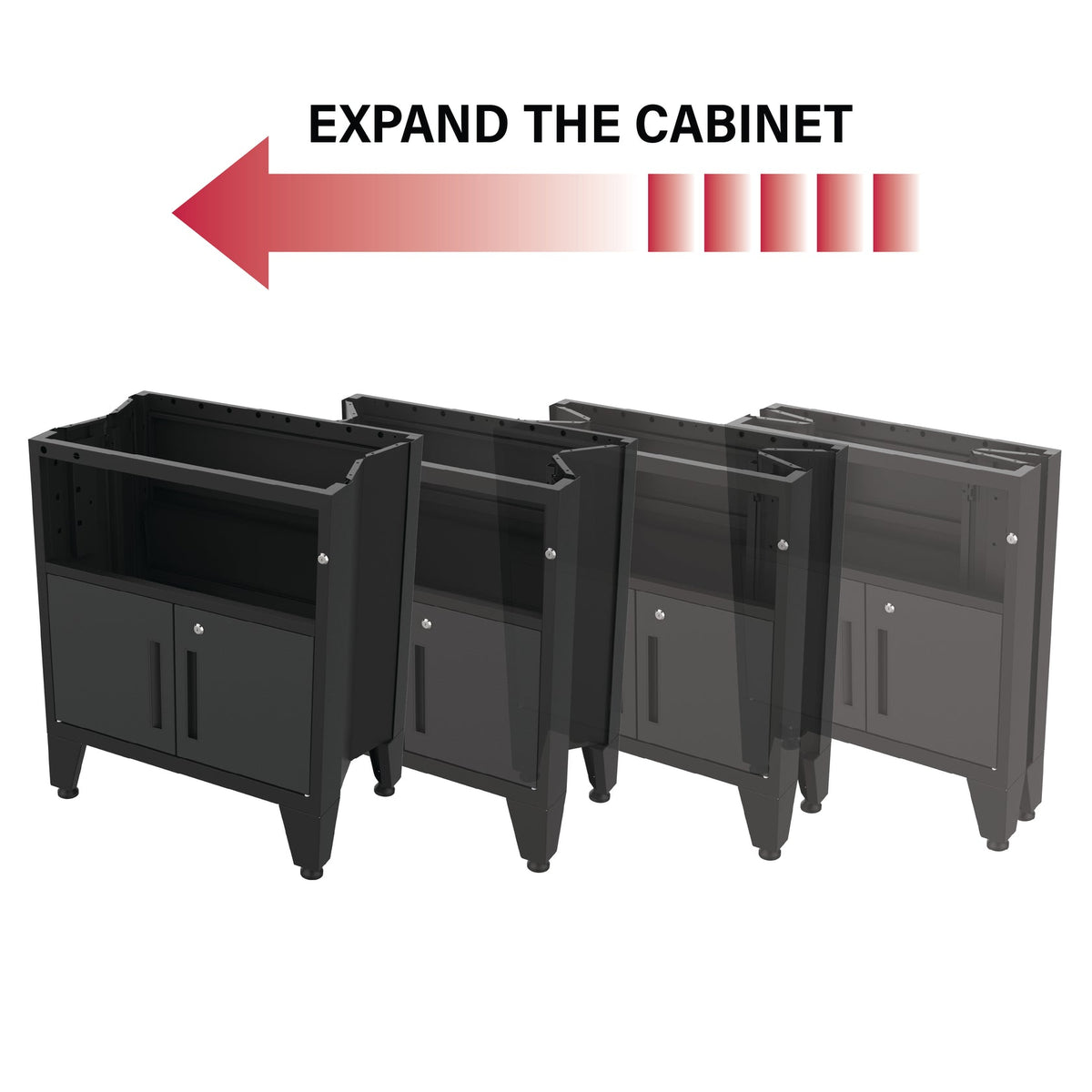 Armadillo Tough 3-Drawer 2-Door Garage Storage Cabinet in Black