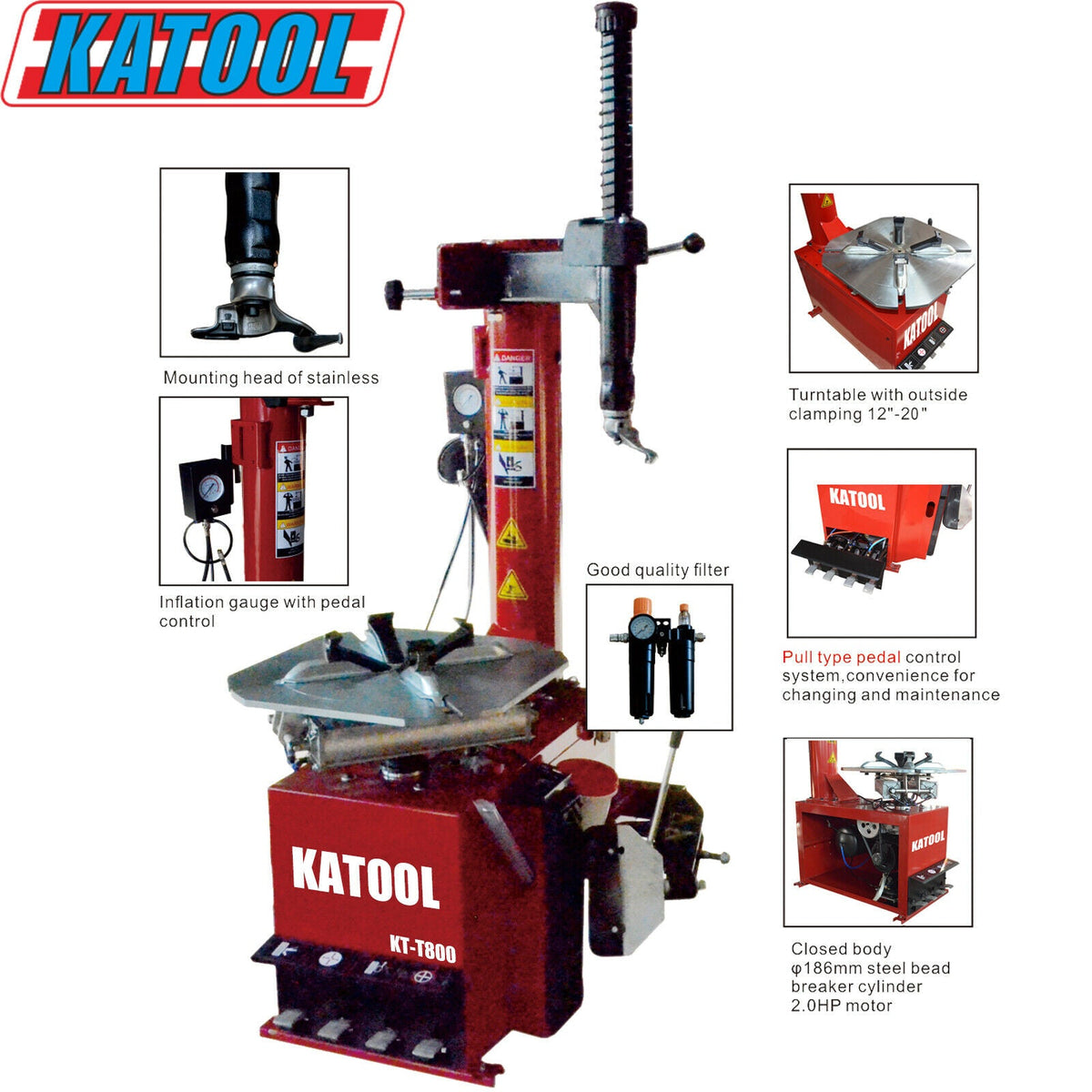 Katool KT-T800 Tire Changer + KT-B750 Wheel Balancer Combo