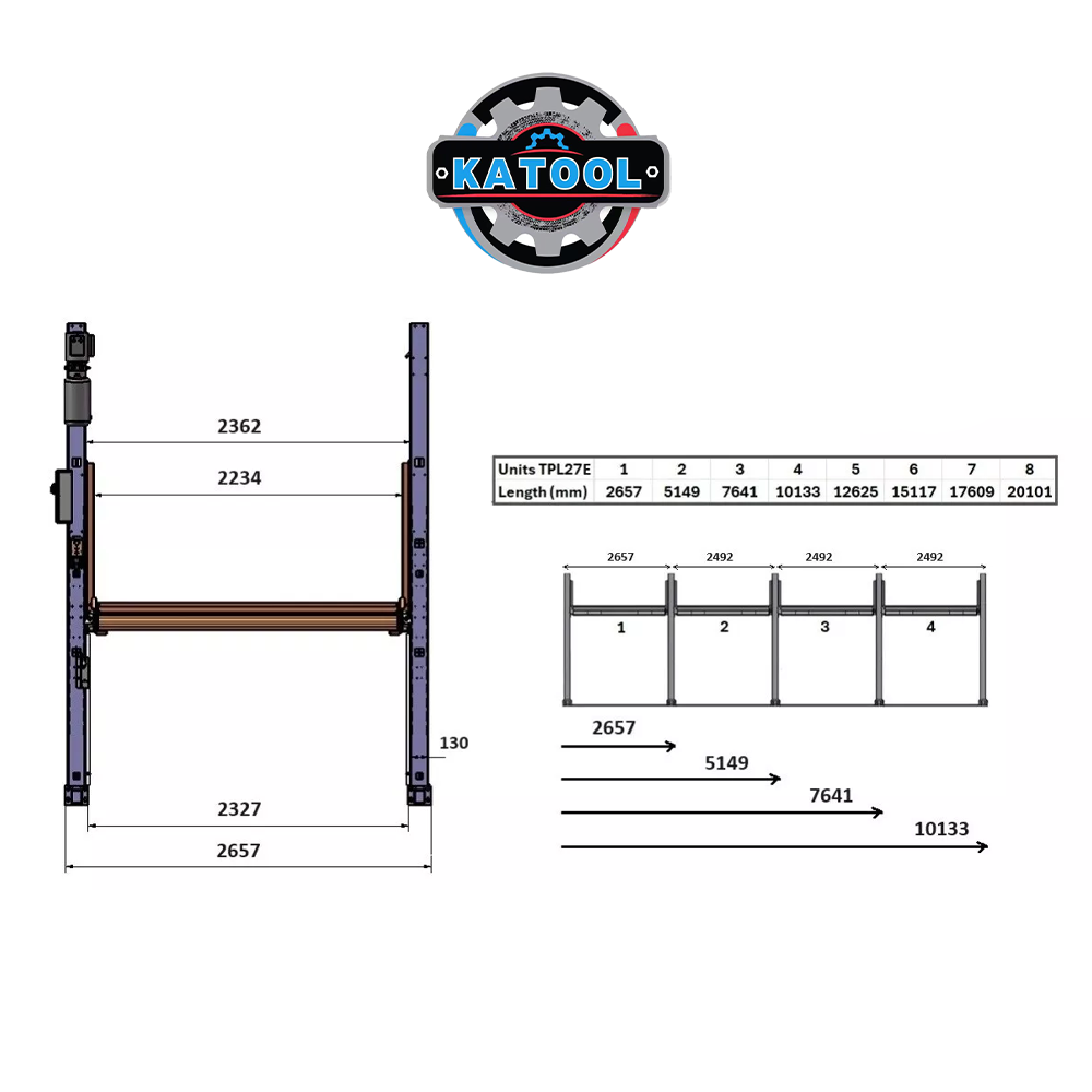 Katool | KT-P2700 6600 lbs Two-Post Platform Parking Lift