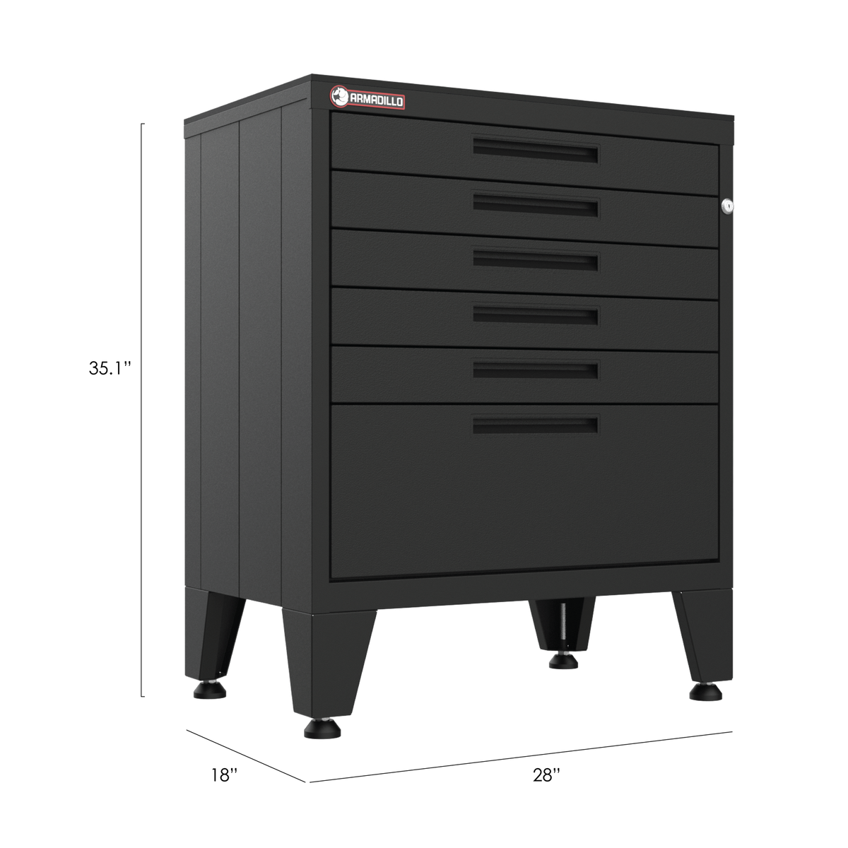 Armadillo Tough 6-Drawer Garage Tool Cabinet in Black