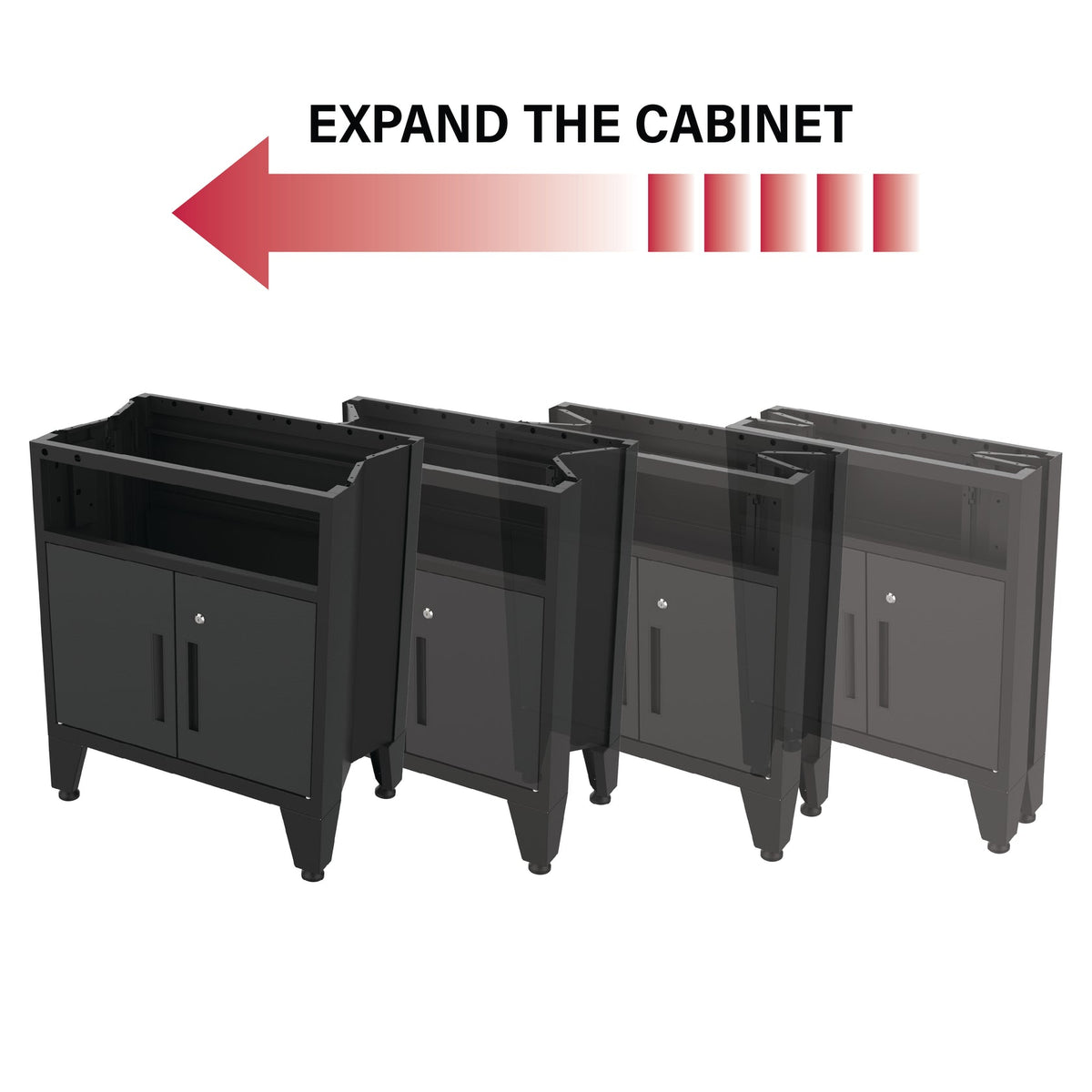 Armadillo Tough Multifunction Garage Cabinet in Black
