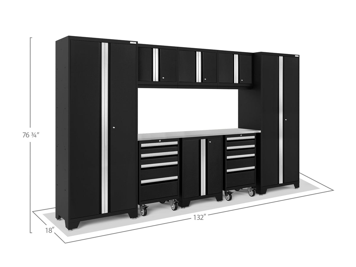 NewAge Bold Series 9 Piece Cabinet Set With 2 Tool, Base, Wall Cabinets and 30 in. Lockers